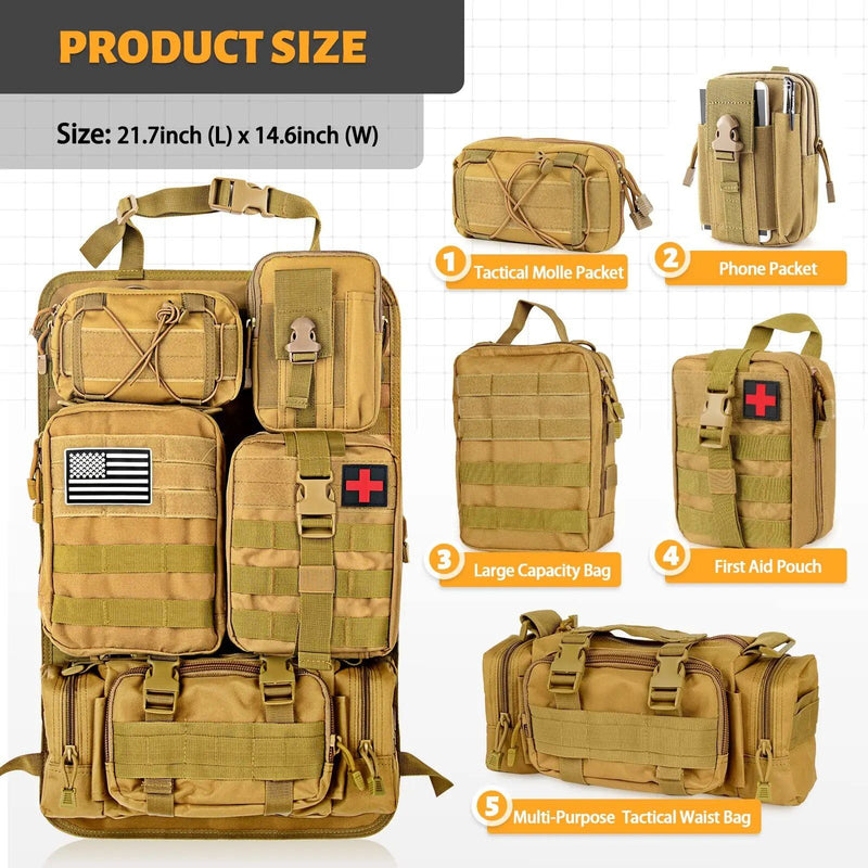 car seat organizer with Molle pouches, view 10 - MRSLM