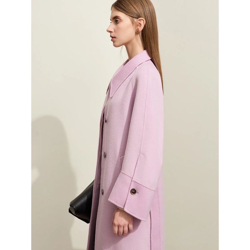 women's long wool coat with belt, view 8 - MRSLM