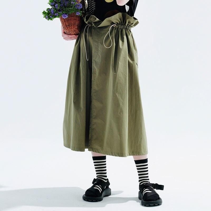 Women's Mid-Calf Pleated A-Line Work Dress Skirt