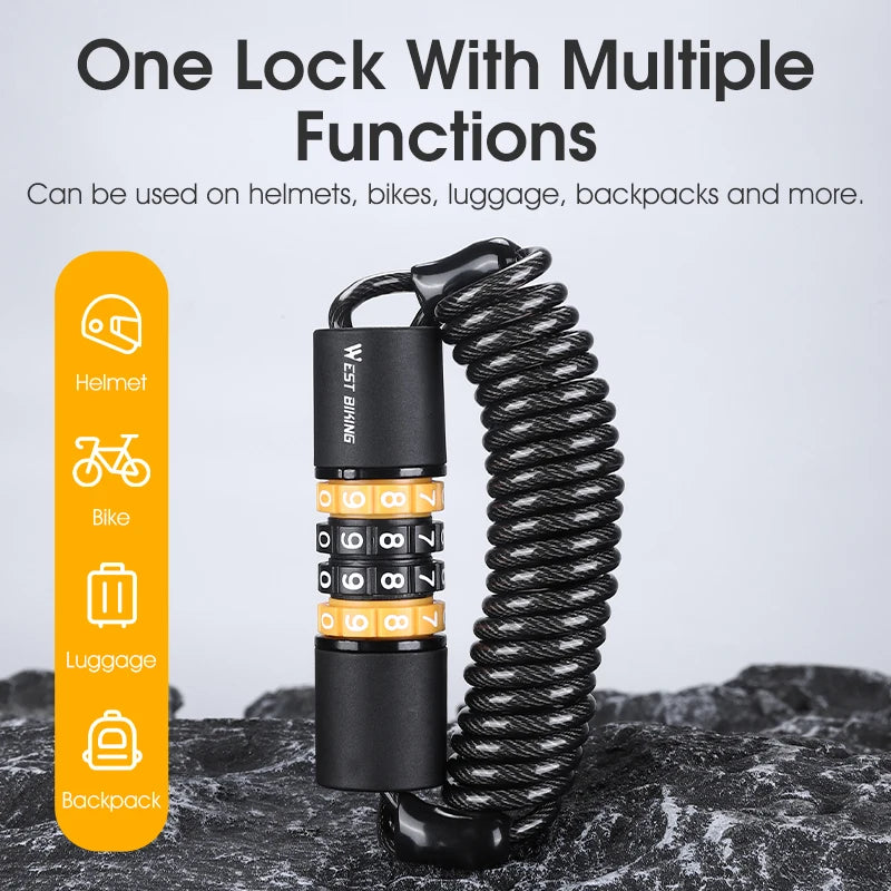 portable bicycle and helmet combination lock, view 8 - MRSLM