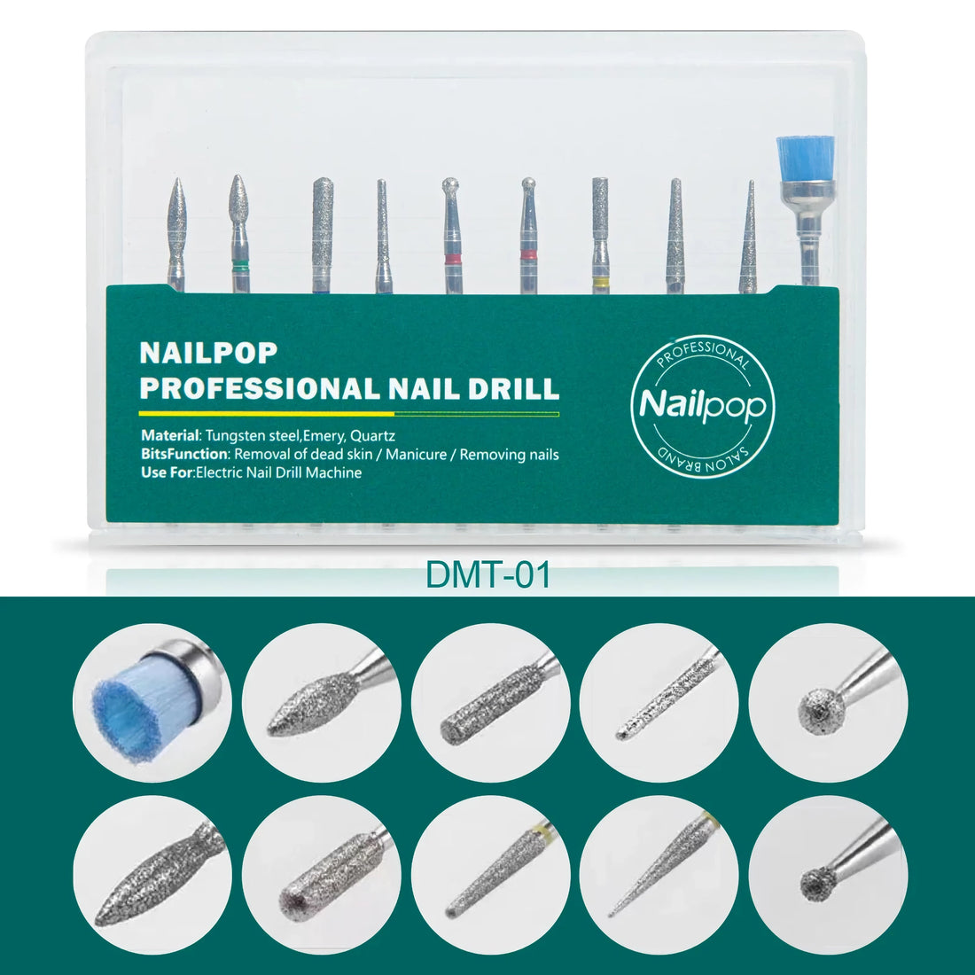 Conjunto de brocas profissionais para máquina de manicure elétrica