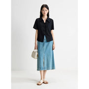 Black chiffon bow top, view 3 - MRSLM