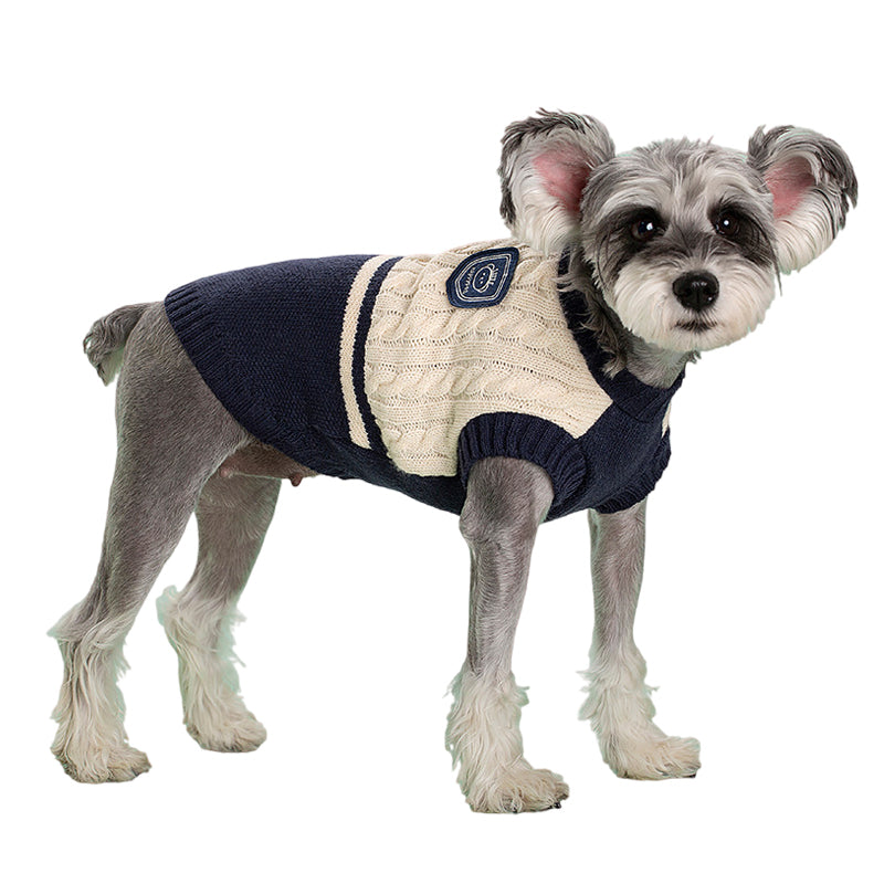 Suéter para animais de estimação estilo universitário