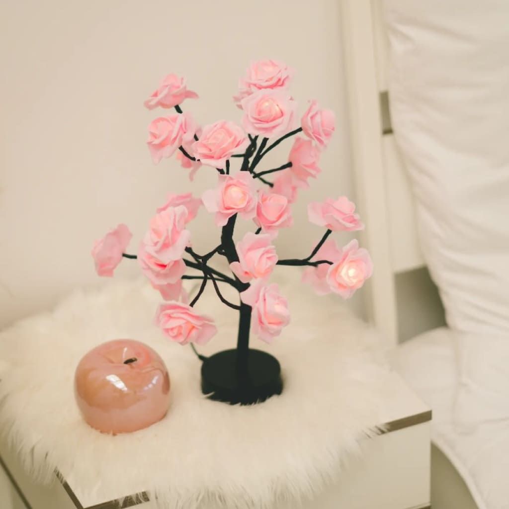 Enchanted LED Rose Flower & Christmas Tree Fairy Light Lamp