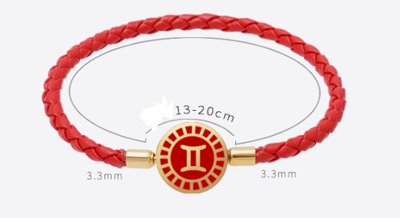 twelve constellation leather rope bracelet, view 2 - MRSLM