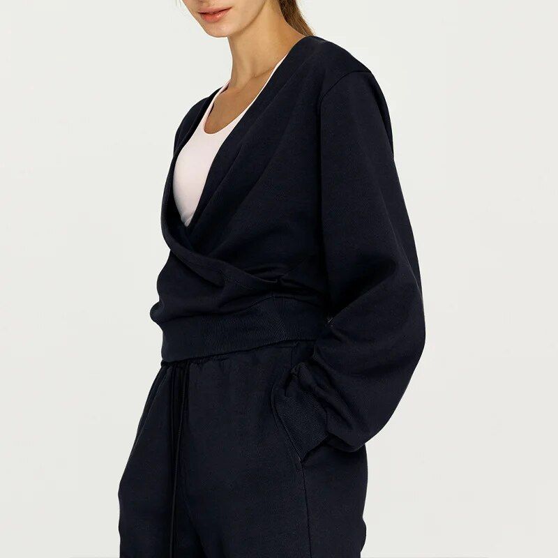 v-neck cotton sweatshirt, view 7 - MRSLM