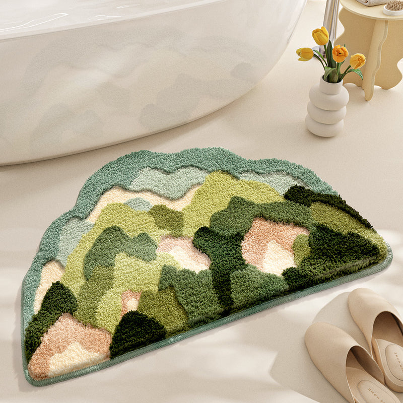 irregular mountain forest flocked carpet, view 4 - MRSLM