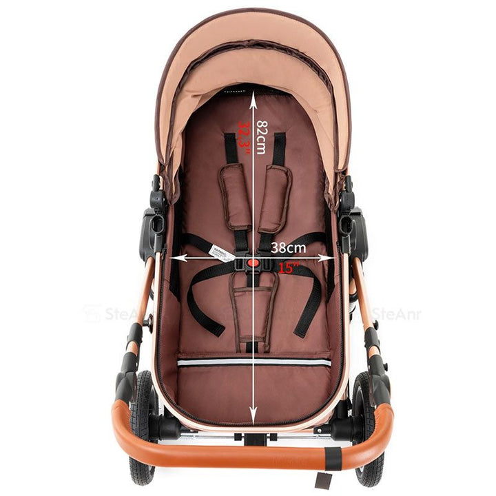 5-IN-1 Luxury Travel Baby Stroller with Car Seat Portable, Foldable, and Durable