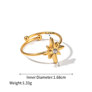 octagram gold plated ring, view 6 - MRSLM