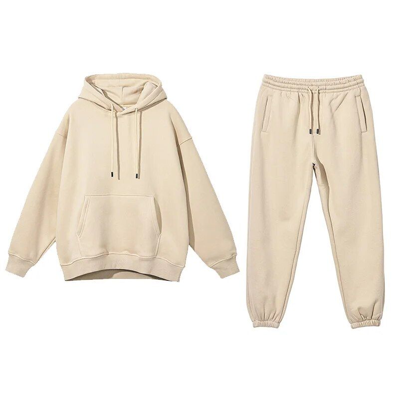 Conjunto aconchegante de moletom com capuz e calça de moletom