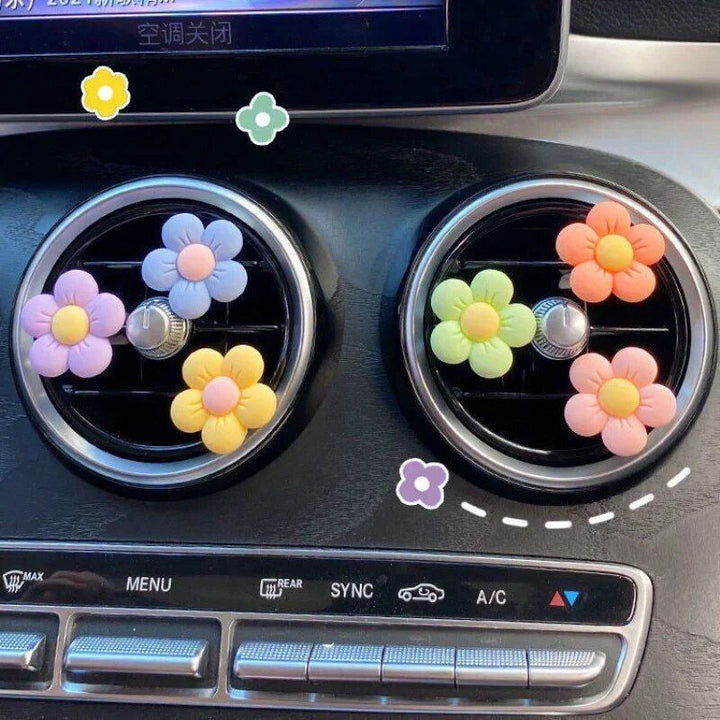 Colorful Flower Perfume Clip, Car Air Vent Decoration