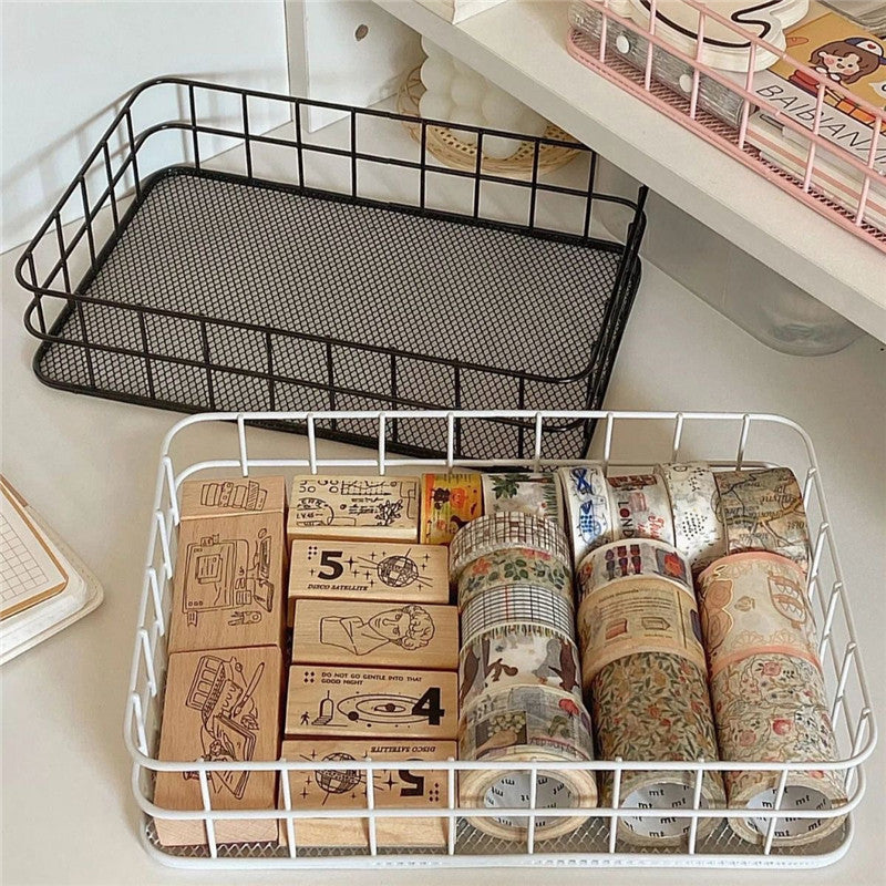 nordic iron desktop storage basket, view 9 - MRSLM