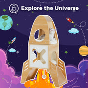 rocket-shaped cat tree with condos, view 4 - MRSLM
