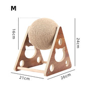 natural sisal cat scratching ball, view 3 - MRSLM