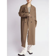 coffee trench coat for women, view 3 - MRSLM