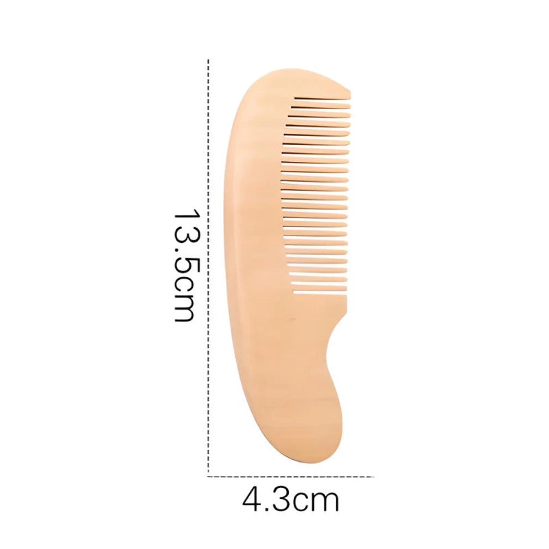 beech wood baby hair brush and massager, view 2 - MRSLM