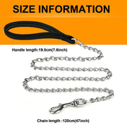 Chrome plated heavy duty dog leash, view 6 - MRSLM