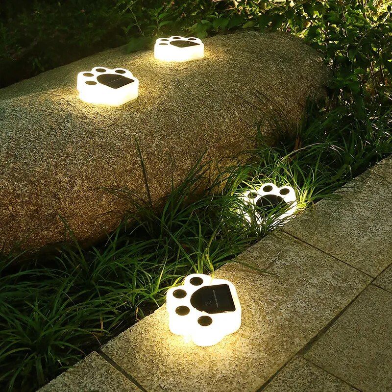Solar Bear Paw LED Ground Lights