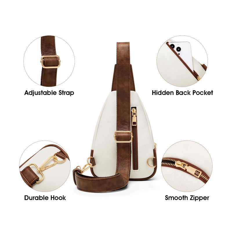 PU leather sling bag, view 8 - MRSLM