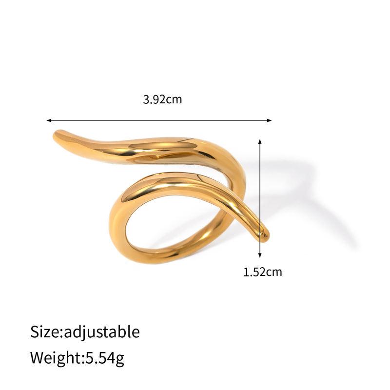 18k Stainless Steel Staggered Open Ring – Classic and Stylish