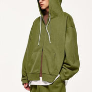 double zip up hoodie jacket, view 10 - MRSLM