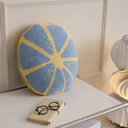 Lemon design round throw pillow, view 4 - MRSLM