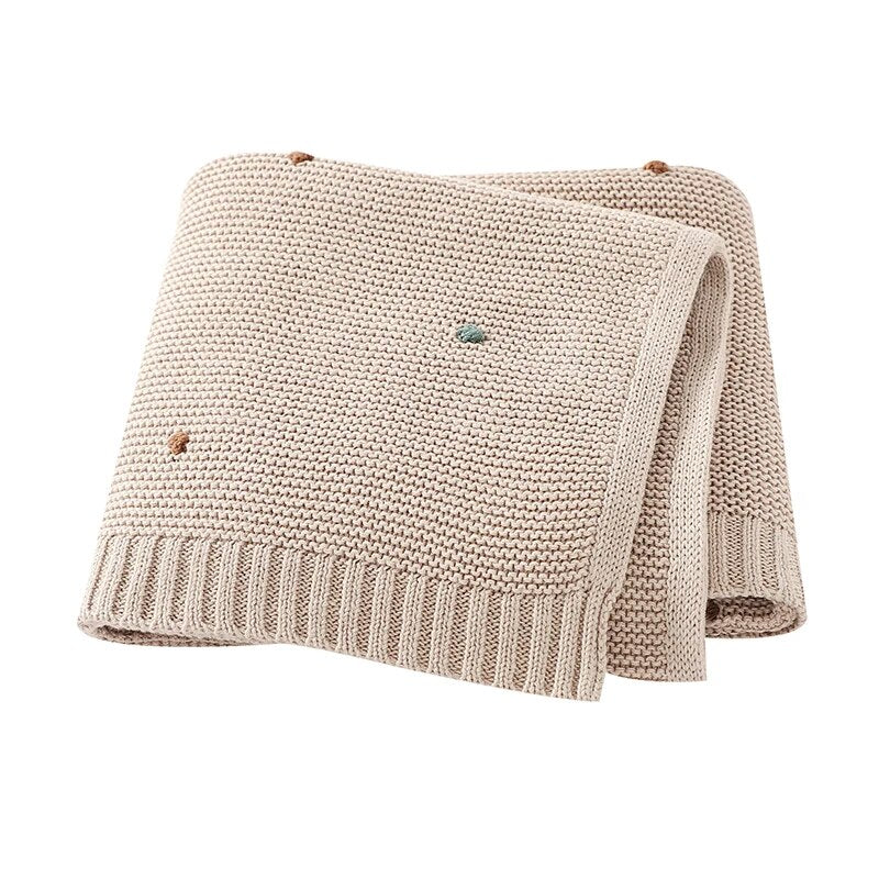 soft cotton knit baby blanket, view 2 - MRSLM