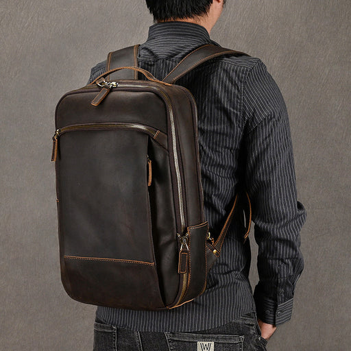 Leather travel backpack - MRSLM