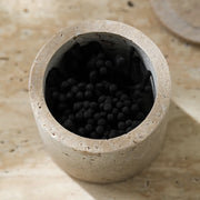 natural travertine stone storage container, view 4 - MRSLM