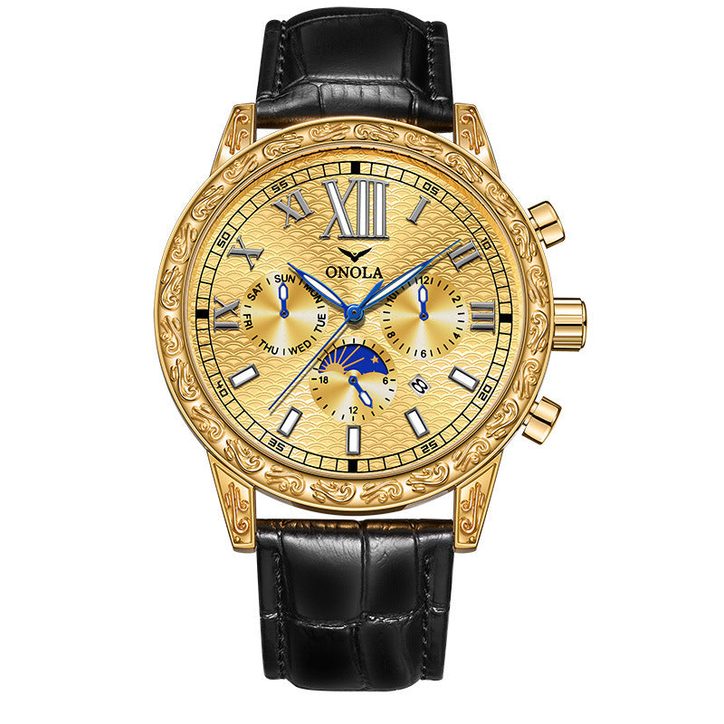 Men's automatic mechanical leather watch, business, view 4 - MRSLM