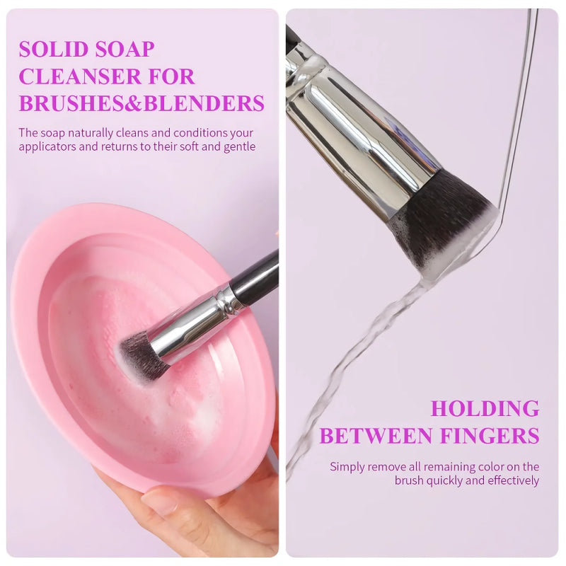 Silicone Makeup Brush Cleaner & Folding Washing Bowl