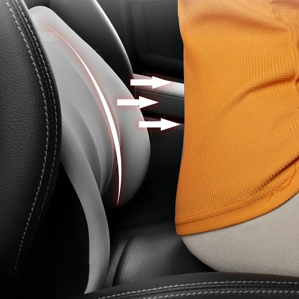 Memory Foam Car Seat Lumbar and Headrest Support Pillow