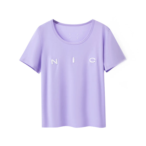 Women's embroidered O-neck cotton t-shirt, view 2 - MRSLM