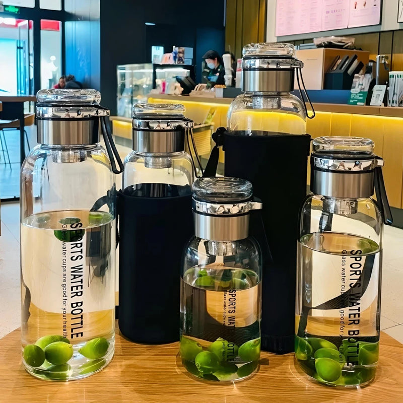 2L portable glass water bottle, view 10 - MRSLM