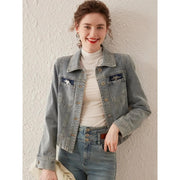 retro washed denim jacket, view 3 - MRSLM
