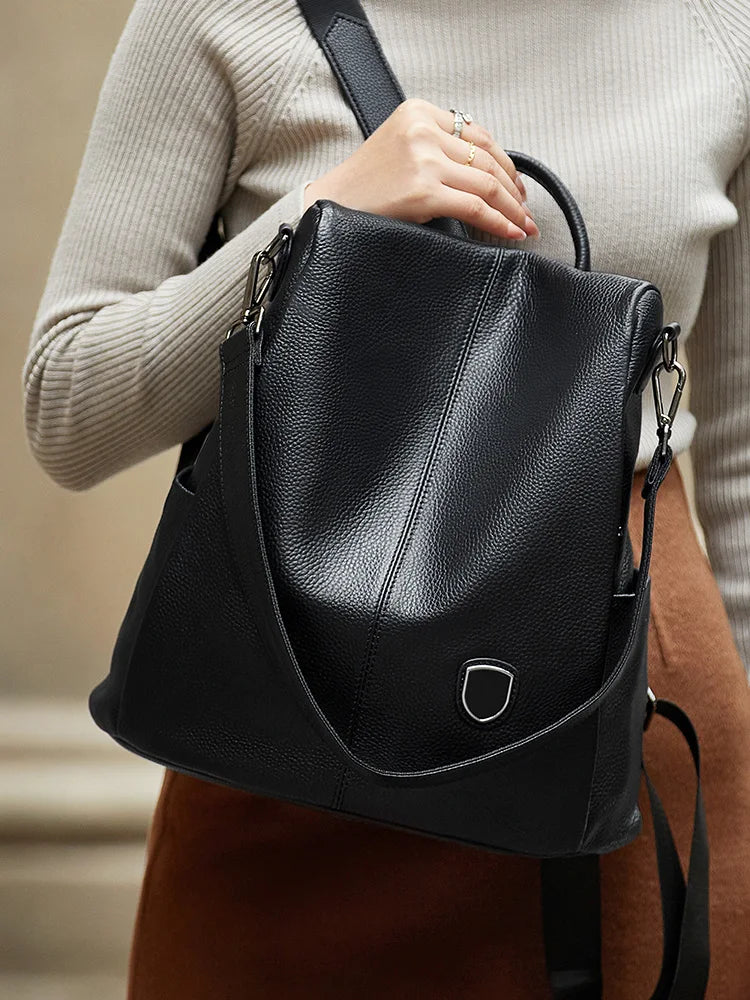 genuine leather women's backpack, view 5 - MRSLM
