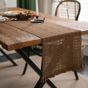 Woven cotton-linen table runner, view 3 - MRSLM