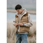 men's reversible sherpa lined down vest, view 4 - MRSLM