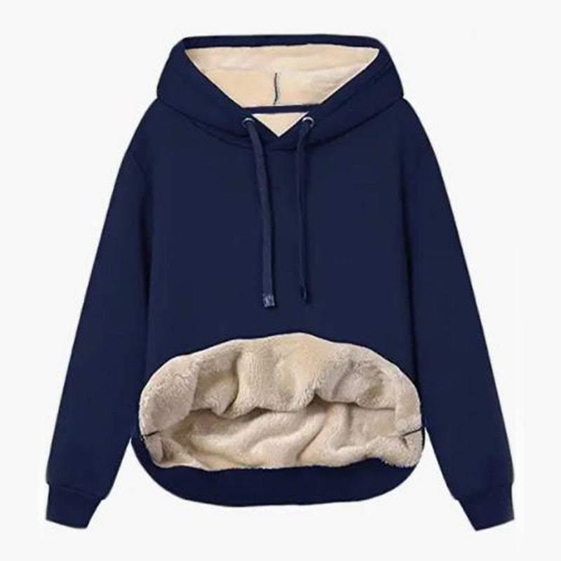 Women's Thermal Sherpa Pocket Hooded Sports Sweatshirt Jacket