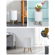 7L high-foot trash can with lid, view 5 - MRSLM