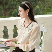 embroidered puff sleeve blouse - MRSLM