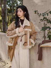 vintage lamb wool button jacket, view 2 - MRSLM