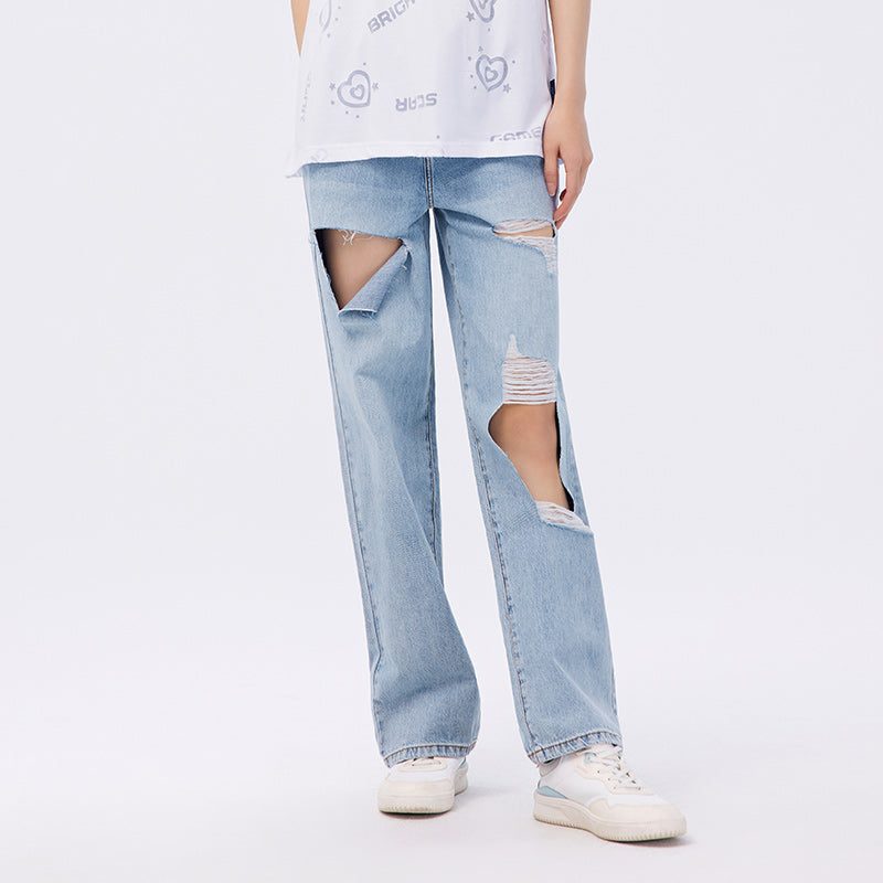 wide leg denim jeans, view 4 - MRSLM