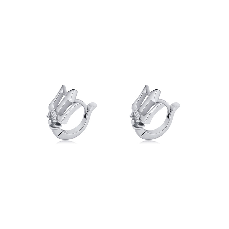 titanium steel trident earrings, view 4 - MRSLM