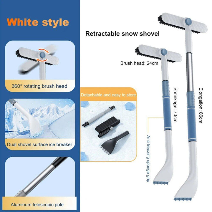 Telescopic 2-in-1 Snow Shovel & Squeegee for Car Glass Cleaning
