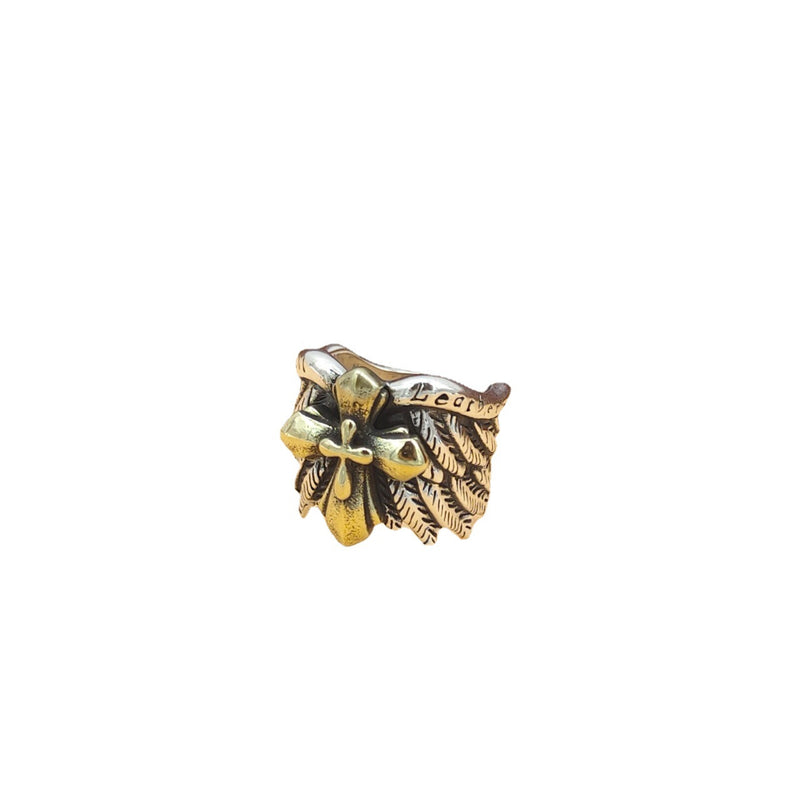 s925 silver winged cross punk ring, view 4 - MRSLM