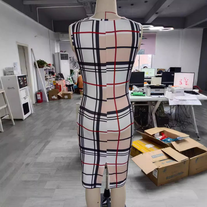 Long Sleeve V-neck Hip Printed Dress