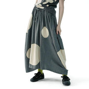 summer polka dot grey knit skirt - MRSLM
