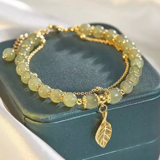 green gold leaf bracelet - MRSLM