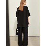 minimalist loose embroidered tee for women, view 8 - MRSLM